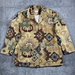 Monterey Bay Tapestry Jacket Women's Large Southwestern Geometric Aztec